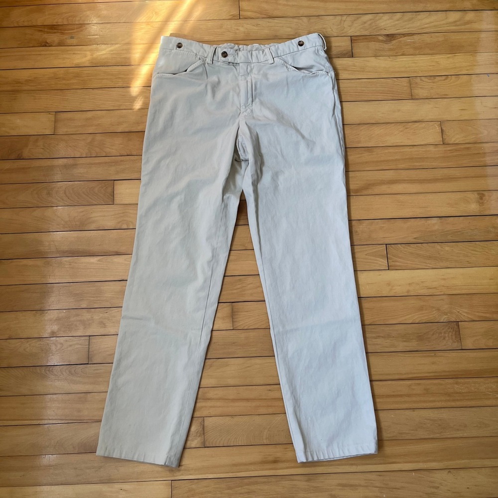 Loro Piana Mens Beige Cotton Stretch Straight Leg Chino 32x32 Made in Italy 52